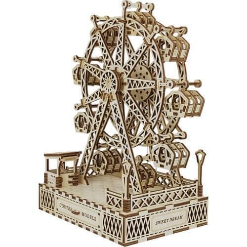 298Pcs/Set DIY Wooden Puzzle Model Kit Assembly Mechanical Transmission Ferris Wheel Toy Gift-You Are My Sunshine