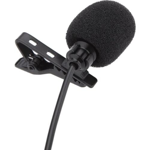 3.5mm with Collar Clip Mini Microphone Lavalier Clip Metal Mono Microphone for Lound Speaker Computer PC Laptop office