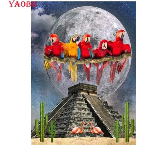 Yaobo DIY 5D Diamond Painting Animal Parrot Full Square/Round Diamond Mosaic Handmade Gift Christmas Decoration For Home