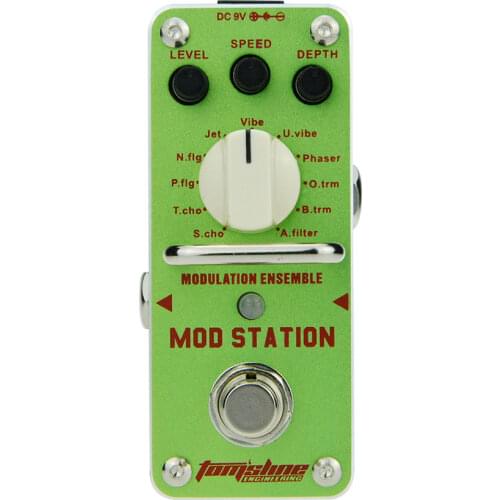 AROMA Tomsline AMS-3 Mod Station Modulation Ensemble Electric Guitar Effect Pedal Mini Single Effect with True Bypass
