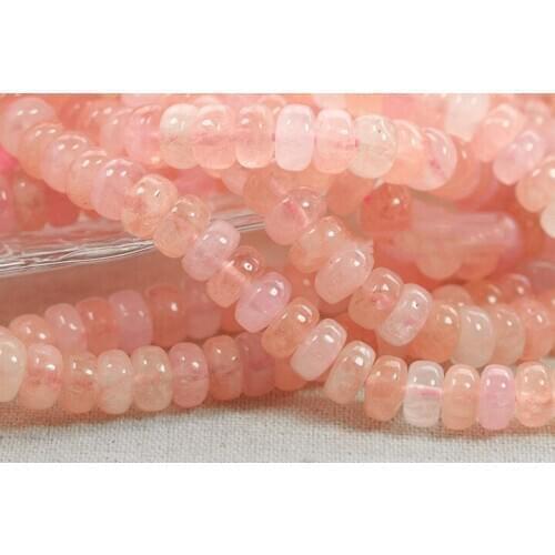 Loose beads AAA pink Morganite roundel 4*8mm 40cm for DIY jewelry making FPPJ wholesale nature gemstone