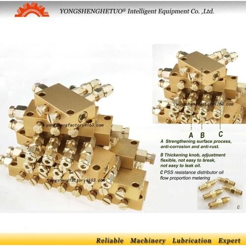 Oil Distributor resistance dispenser Discharge volume adjustable 4mm outlet*5 6mm inlet B adjustabl+proportion metering unit PSS