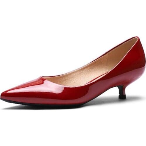 Office & Career 2020 new spring autumn casual Thin high-heeled shoes women pumps PU Slip On 3.5CM Pointed Toe women shoes