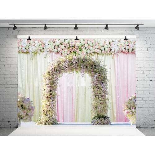 VinylBDS 10x10ft Photography Backdrop Romantic Wedding Arch Flowers Plant Background Photo Studio New Design Camera Fotografica