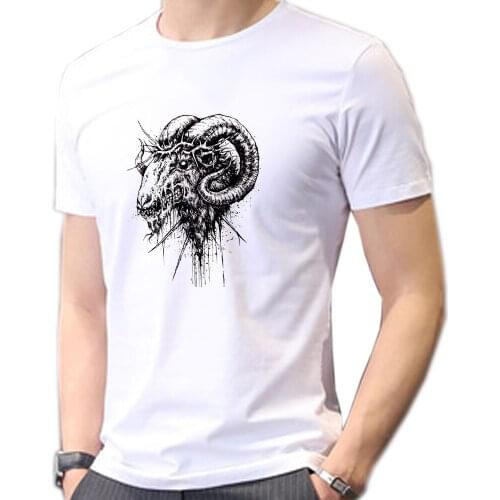 Satan T Shirt Men Death Demon Harajuku Scary Horror Satanism Reaper Grim Baphomet Satanist Evil Printing Clothes Apparel Boys