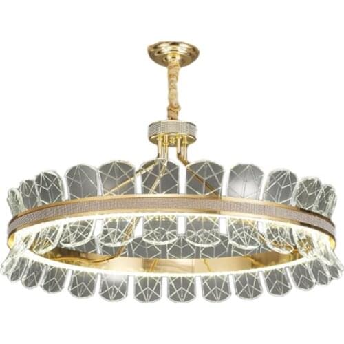 Creative LED Pendant Lights Contemporary Personality Living Room Bedroom Petal Crystal Hanging Lamp Nordic Art Decor Lighting