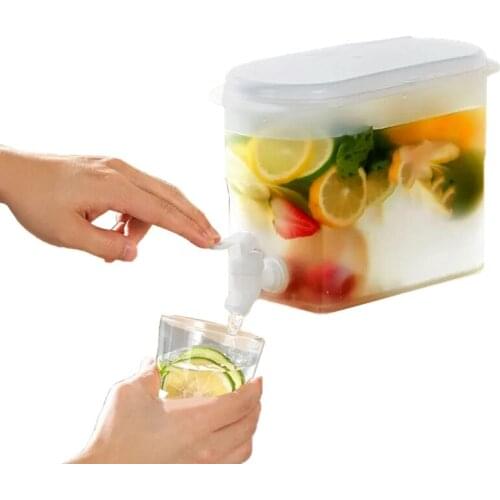 Water Pitcher Jug Kettle with Faucet 3.5L Large Capacity Lemon Juice Bottle Table Refrigerator Teapot Kitchen Drinkware