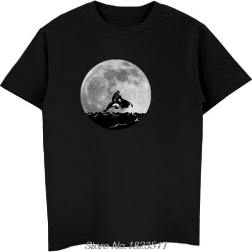 Fashion Summer Bigfoot Riding Killer Whale T-shirt Sasquatch Believe Orca Fantasy Shirt Men Tee Shirt Harajuku Streetwear