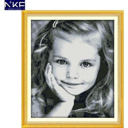 NKF Innocence Cross Stitch Charts Handcraft Needle Craft Counted Canvas Christmas Cross Stitch Kits for Home Decoration