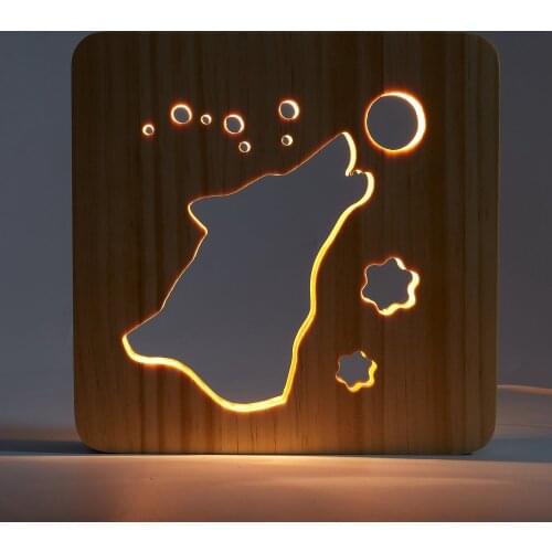 Wolf-shaped night light childrens bedroom decoration lights with Usb night light childrens gifts Drop shipping