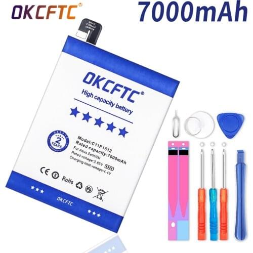 OKCFTC 7000mAh C11P1612 Original Battery For ASUS Zenfone 4 Max pro plus ZC554KL X00ID 5.5" High Capacity +Tools
