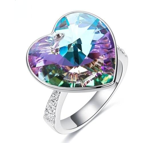 Heart Shape Dazzling Ring for Women Jewelry High Quality Sparkling Crystal Rings for Jewelry 2021 Wedding Accessories Gift