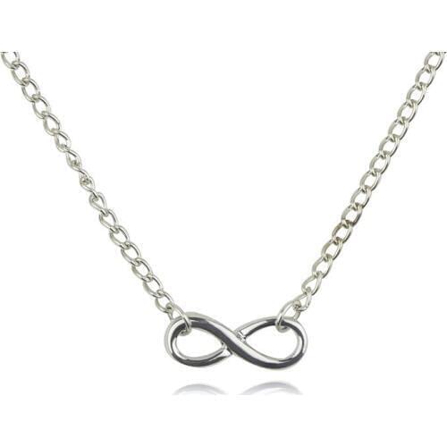 N354 Personality simple unlimited Lucky Roman numerals 8 word alloy pendant necklace