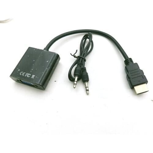 40pcs KEBIDU HDMI-compatible to VGA Cable Adapter Converter with Audio Cable for PC Laptop HDTV