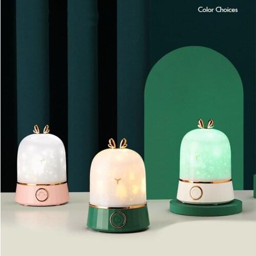 Elk Music Projection Lamp Rotating Bluetooth Music Starry Sky Projector Lamp Ocean Projector Bedroom Night Light Childrens Gift