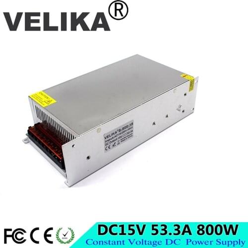 Adjustable 15V Power Supply 53.3A 800W Led Driver Transformer 220v 110v AC to DC fonte 15V For Industrial mechanical equipment