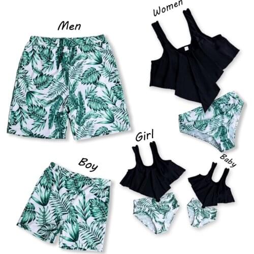 Family Matching Swimsuit Baby Girl and Mother Daddy Same Clothes Mom Dad Son Boy Swimwear Swimming Pants Summer Split for Kids