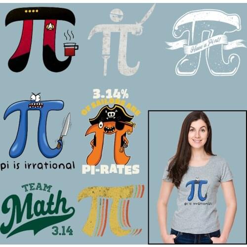 Cute Math Symbol Heat-sensitive patches Thermal transfer printing Heat Transfer PVC Patch Vinyl Sticker For Clothes