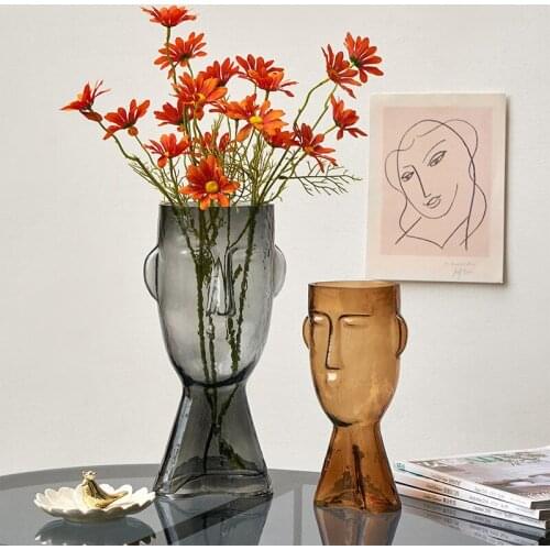 Nordic ins style face living room, study room dining room bedroom light luxury small vase net red glass decoration ornaments