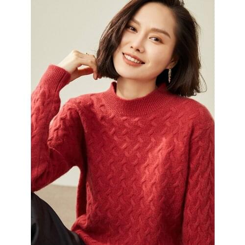 High Grade Women Sweater 100% Goat Cashmere Knitted Jumpers O-Neck Soft And Best Quality Pullovers Female Long Sleeve Knitwear