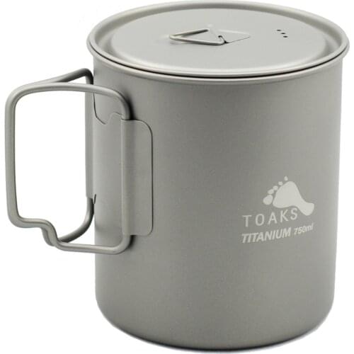 TOAKS 750ml Outdoor Picnic Titanium Pot Mug Bowl 3 in 1 Camping Hiking Equipment