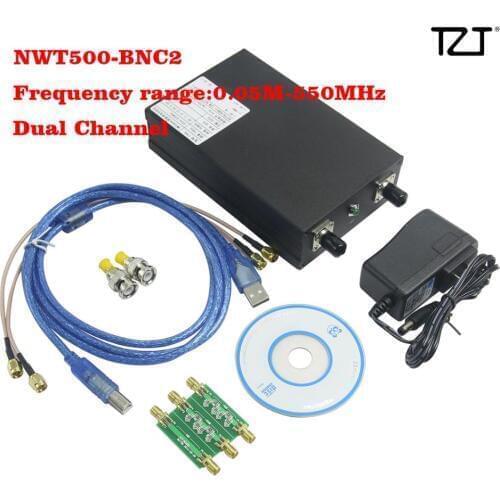 TZT NWT500-BNC2 Frequency Sweep Meter Amplitude Frequency Analyzer Dual Channel 50K to 550M USB Interface