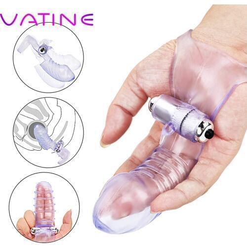 VATINE Chastity Clitoris Stimulator Adult Products G Spot Climax Silicone Sex Toys For Women Vibrator Finger Sleeve