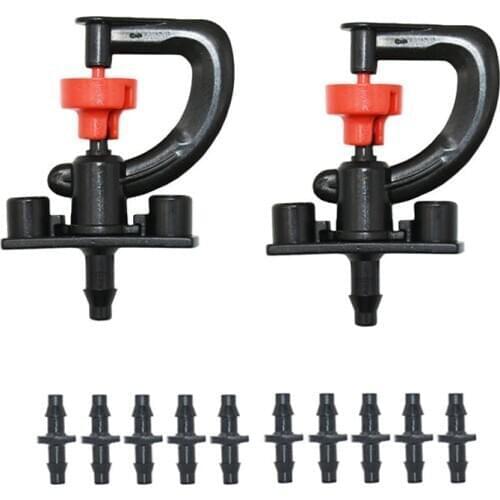 360 Degree G-Type Rotating Sprinklers mist farm sprinkler Refract Water Saving Atomizing Nozzle with 1/4 barb connector 100pcs