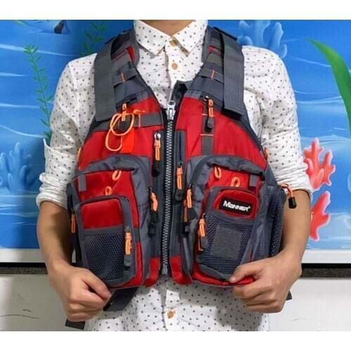 Fly Fishing Vest, Fishing Safety Life Jacket for Swimming Sailing Boating Kayak Floating Multifunction Breathable Backpack