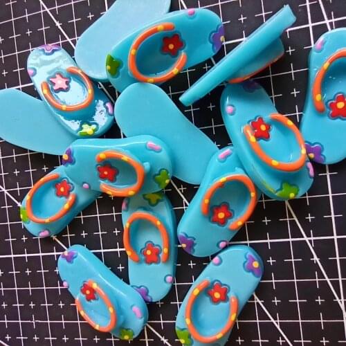 1pcs/lot resin flat back Halloween blue slipper 30mm Cabochons Scrapbooking Hair Bow DIY Christmas decration