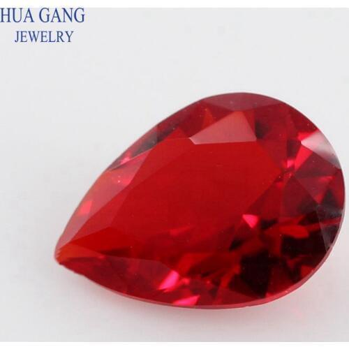 2x3~15x20mm Garnet Color Pear Shape Loose Glass Beads Synthetic Gems For Jewelry Wholesale Free Shipping