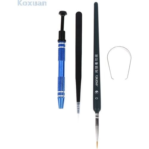 4pcs/set Lube Brush Tweezer Switch Stem Holder Lube Tool Collection For Keyboard