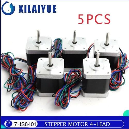 5PCS Nema17 17HS8401 Stepper Motor 4-lead 42 motor Nema 17 motor 42BYGH 1.8A motor for CNC XYZ