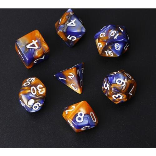 7pcs/Set Acrylic Polyhedral Dice Digital Dice For TRPG Board Game D4-D20