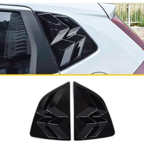Car Gloss Black Side Window Louver Shutter Cover Trim for Honda Fit Jazz 2014-2020