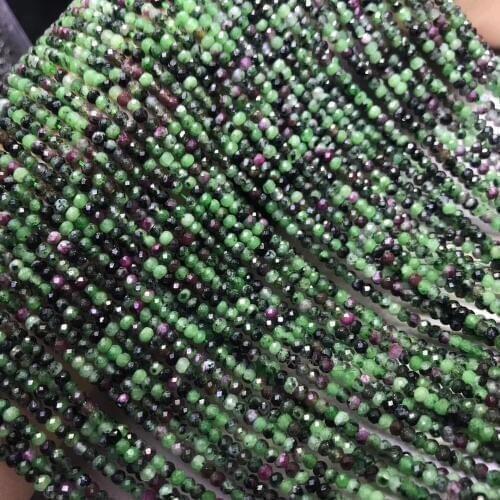 Loose beads Epidote roundel faceted 2*3mm 14" for DIY jewelry making FPPJ wholesale beads nature gem stone