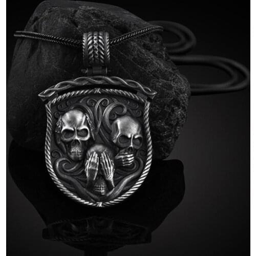 Hip-hop punk gothic Jewelry on the neck Mens chain necklace Goth vintage skull pendant necklaces for women