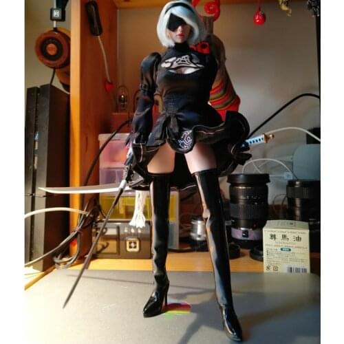 Estartek Hand Made 1/6th Scale PU Empty Long Boots High Heels Props for 12inch Collectible Actoin Figure DIY