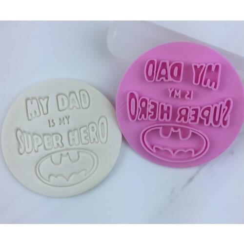 Fathers Day cookie my dad is my super hero PLA3D printing of cake mold baking tools can be customized for various text patterns