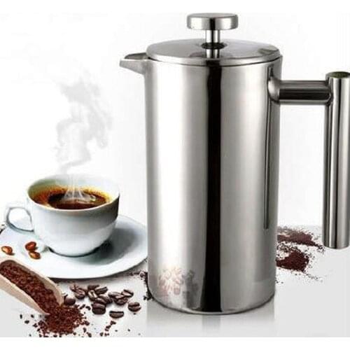 French Press Coffee Maker Stainless Steel Coffee Percolator Pot,Double Wall & Large Capacity Manual Cafetiere Coffee Containers