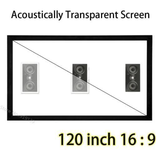 HDTV 120inch Weave Acoustically Transparent Screen , 16 By 9 Fixed Frame Flat Surface Screens