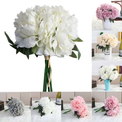 Artificial Fake Silk Peony Flower Bouquets Home Wedding Party Decor flower