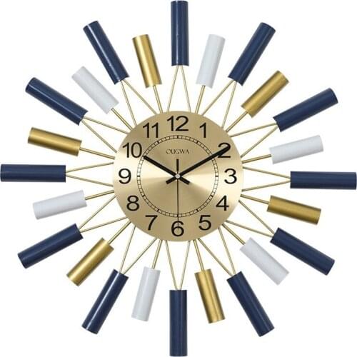 Art Luxury Wall Clock Large Modern Design Golden Metal Nordic Creative Wall Clock Living Room Horloge Murale Home Decor DL60WC