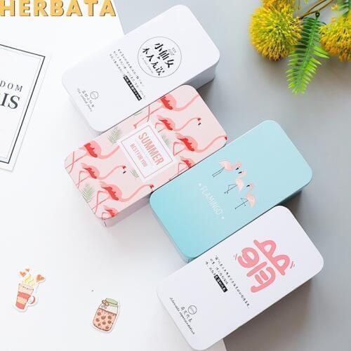 Square iron tinplate pencil box pencil case high quality storage box learning stationery estojo escolar school supply CL-1991