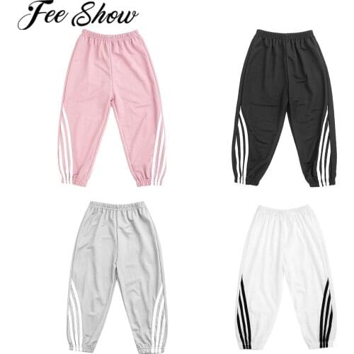 Summer Boys Girl Mosquito Pants Pure Color Side Stripe Sports Harem Pants for Kid Girls Sweatpants Kids Casual Sport Trousers