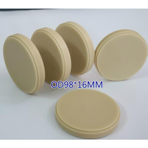 10 pieces PMMA Discs Dental Lab Temporary Tooth Bridge Materials Dental PMMA Block Blank Disk OD98X16MM