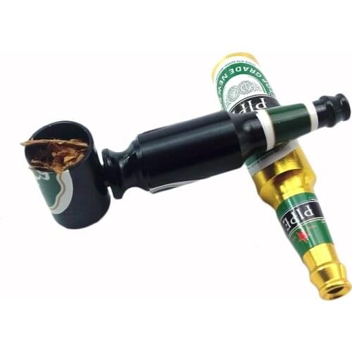 Beer Smoke Metal Pipes Portable Creative Smoking Pipe Herb Tobacco Pipe Narguile Grinder Lighters Smoking Accessories