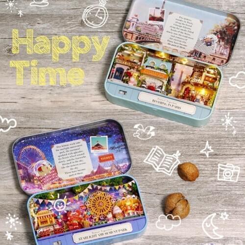 Handmade Mini 3D Tin Box Theater Model And Furniture Educational Toys DIY Doll House Furniture Kids Christmas Birthday Gifts