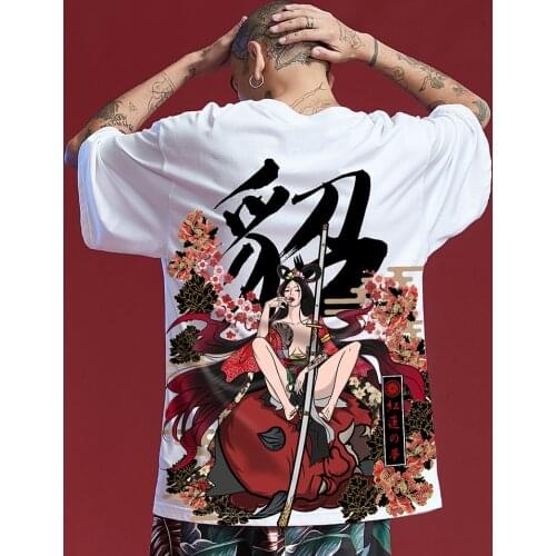 WHOHOLL Traditional Chinese Painting Printed Short Sleeve 2021 Summer Half Sleeve National Fashion T-shirt Mens Couples Top