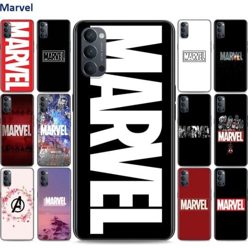 Soft Black Silicone Cover Marvel Logo For OPPO Reno 5 Pro 3 4 Lite F SE Z Pro 4G 5G Phone Case Shell